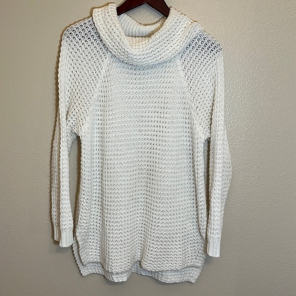 Cowl Neck Beige Cream Sweater - Picture 1 of 13
